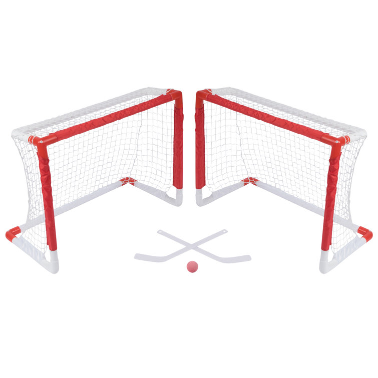 Trademark Innovations Mini Knee Hockey Goal Set With 2 Goals, 2 Sticks